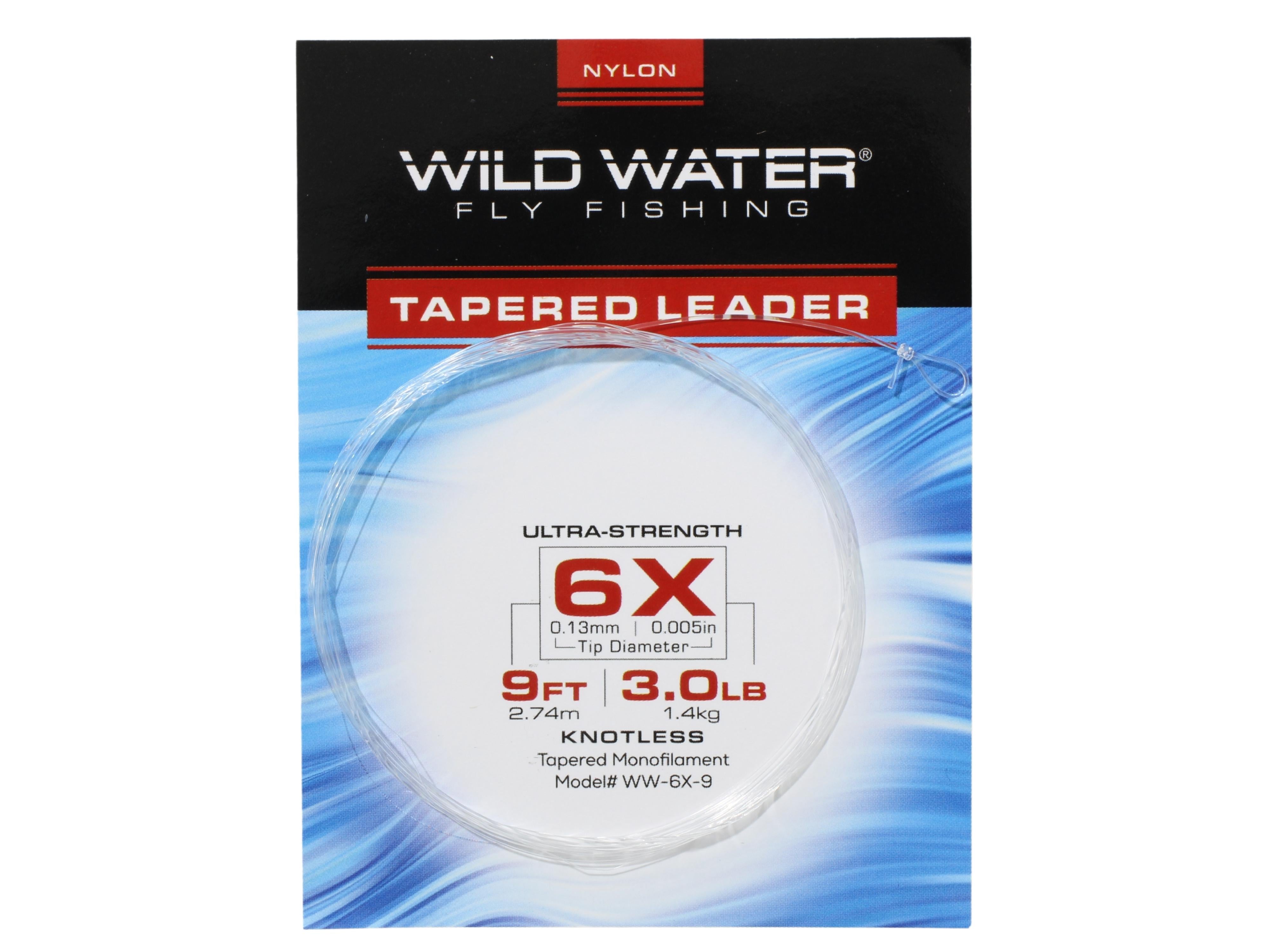 Wild Water Fly Fishing 9' Tapered Monofilament Leader 6X, 6 Pack – Gotta Go  Gotta Throw