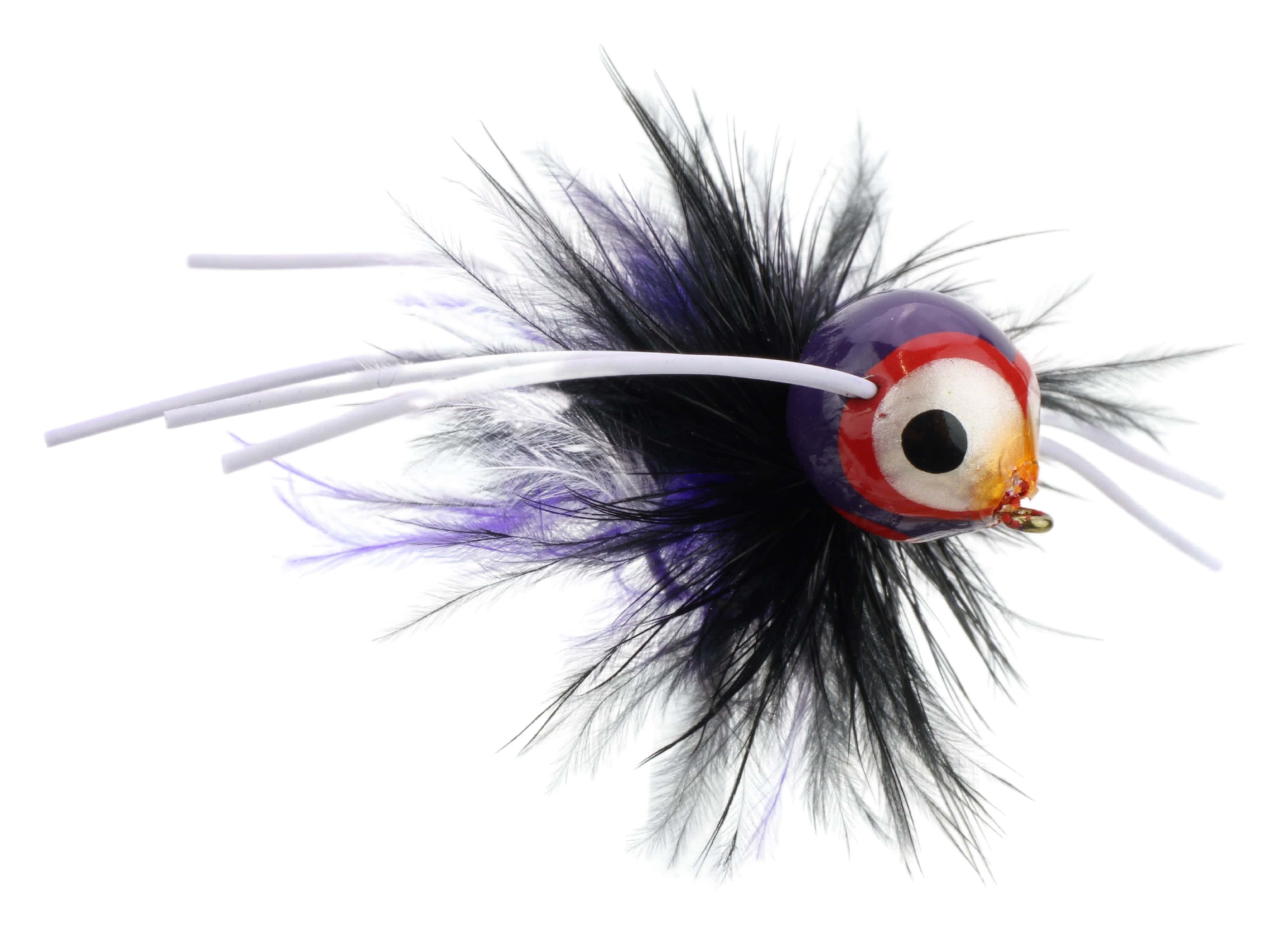 Wild Water Fly Fishing Purple Spherical Body Popper, Size 10, Qty
