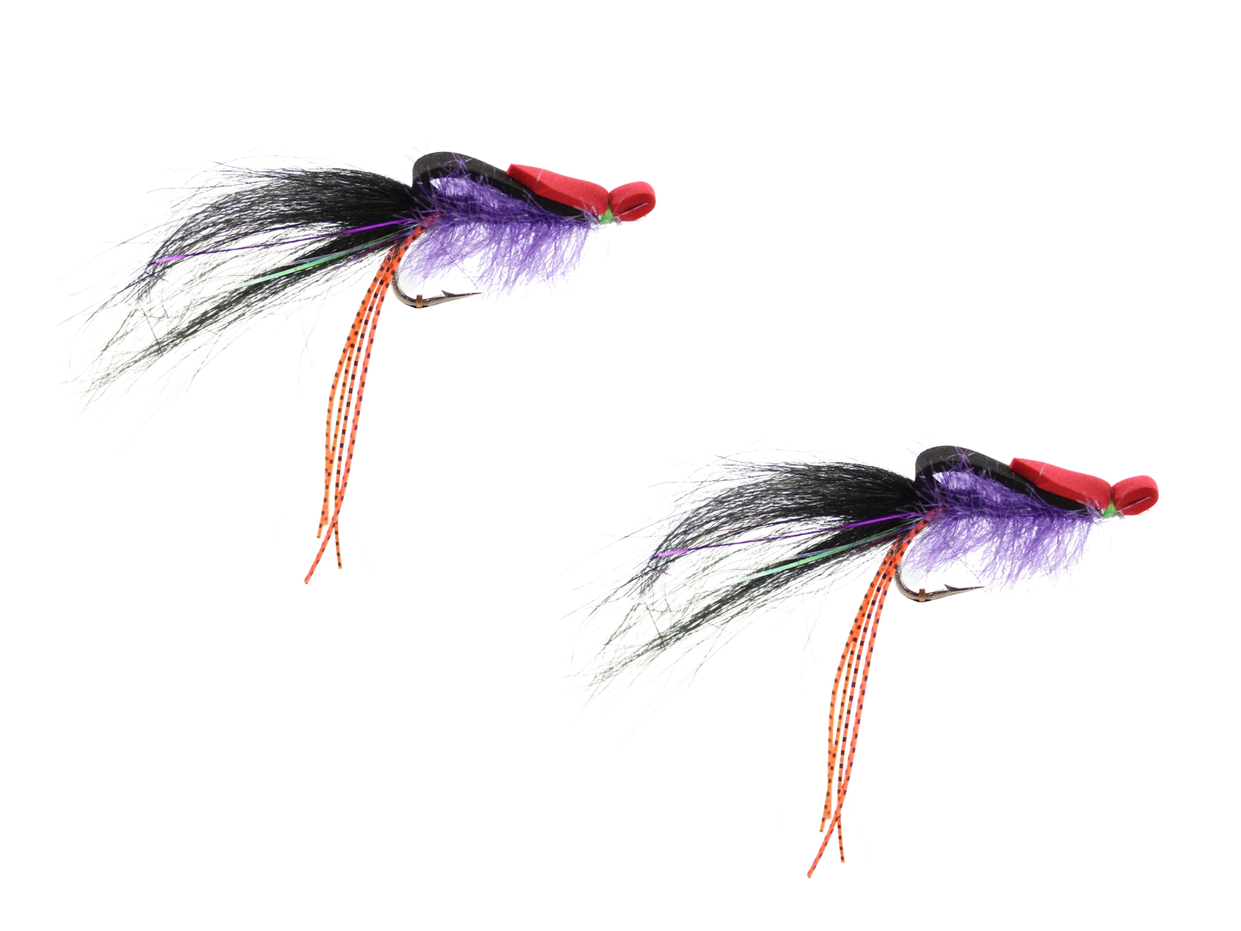 Purple, Black and Red Saltwater EP Foam Fly, size 2/0, Qty. 2