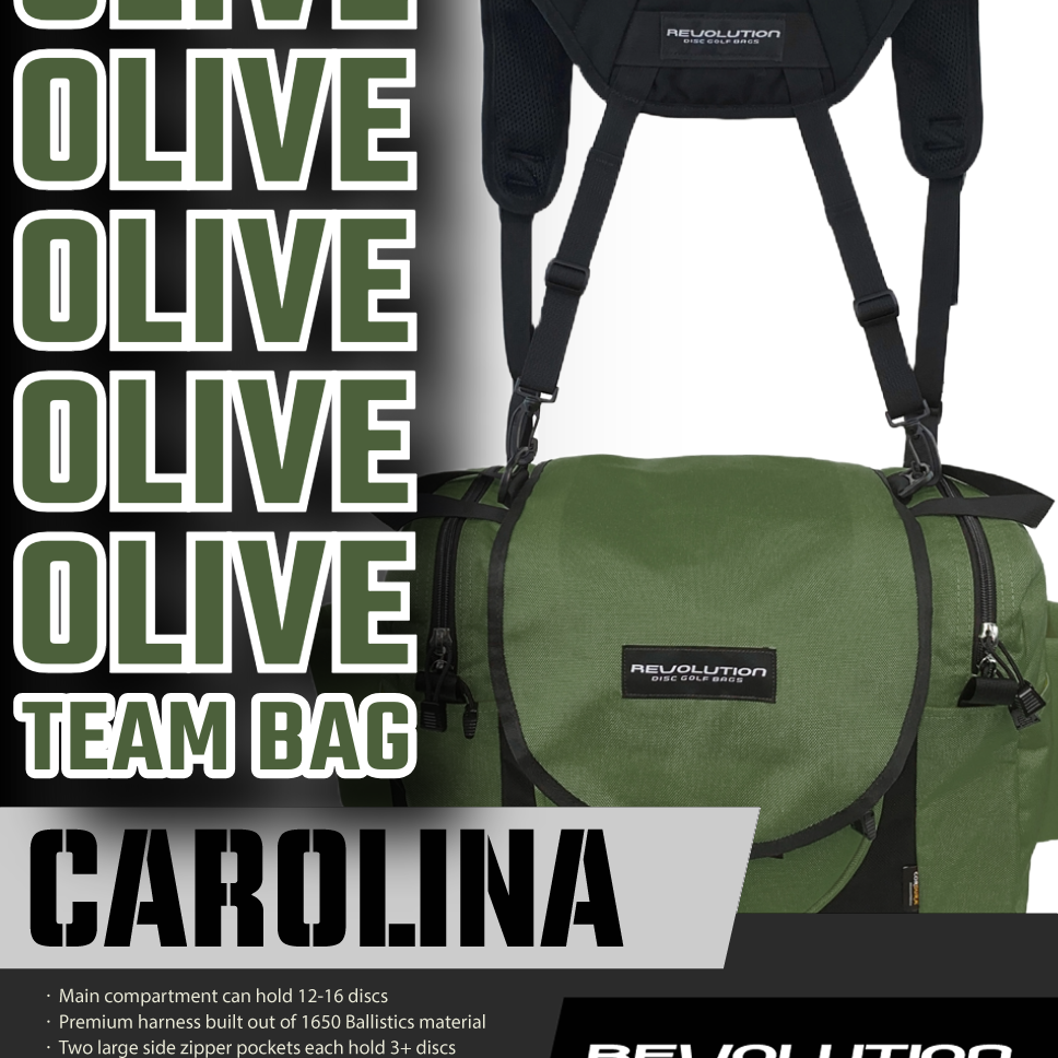 Revolution Carolina Team V3 Disc Golf Bag - Olive Green - Gotta Go Gotta Throw