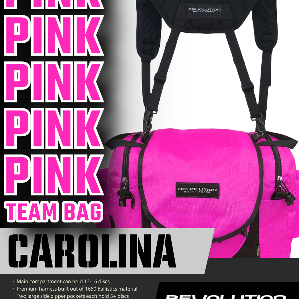 Revolution Carolina Team V3 Disc Golf Bag - Brilliant Rose - Gotta Go Gotta Throw