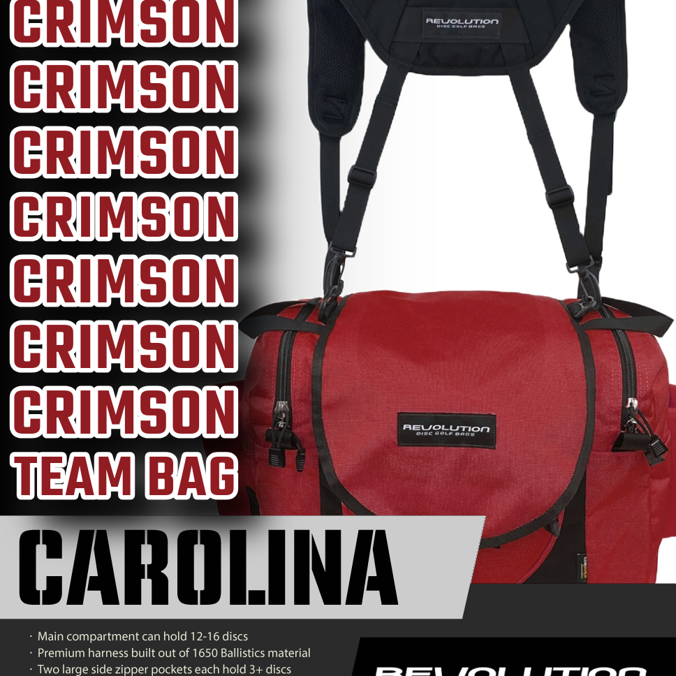 Revolution Carolina Team V3 Disc Golf Bag - Crimson - Gotta Go Gotta Throw