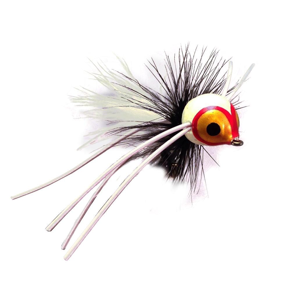 Wild Water Fly Fishing Black and White Spherical Body Popper, Size