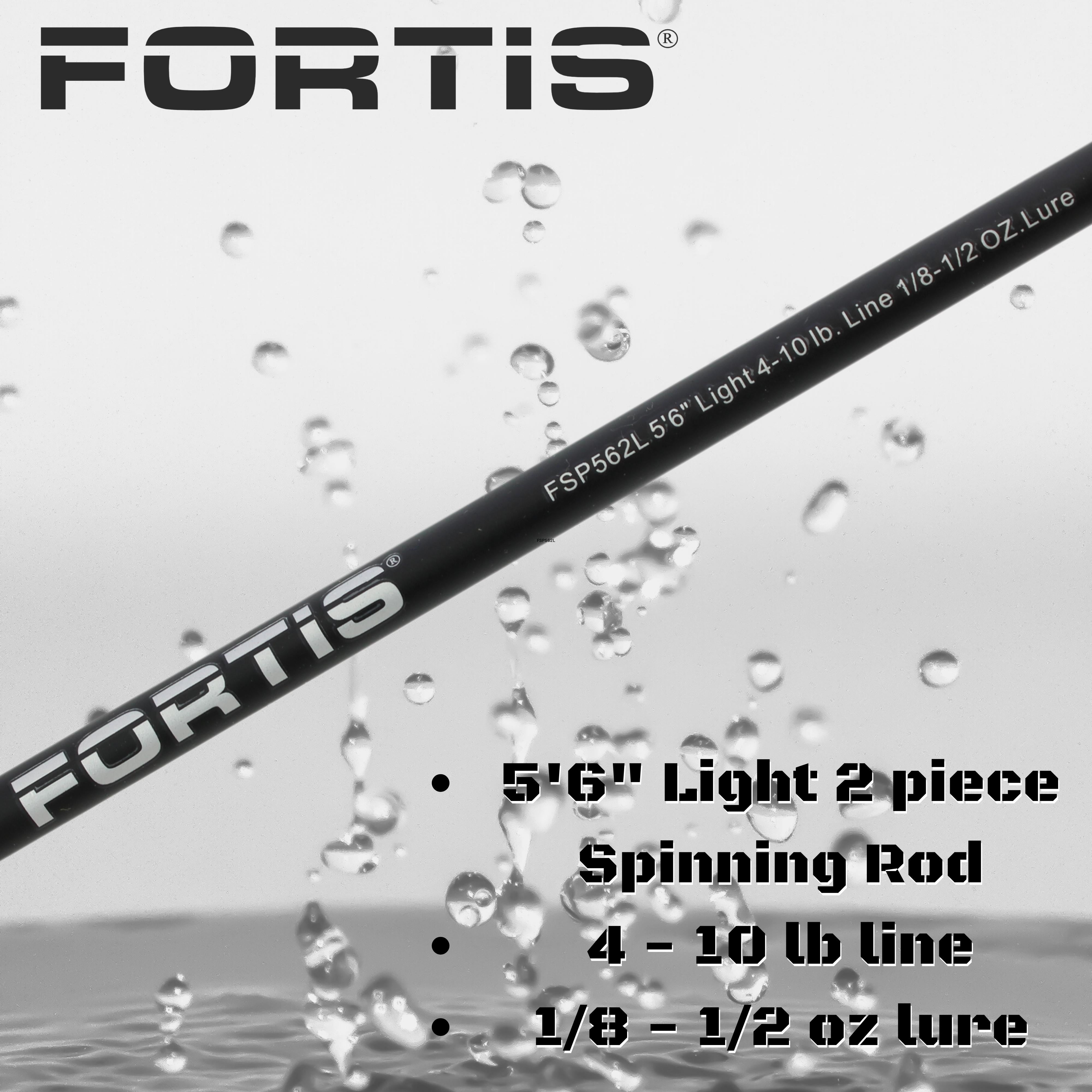 Fortis 5' 6" Light Action 2 Piece Spinning Rod