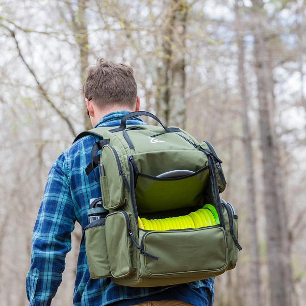 Discology Disc Golf IZZO Bag - Disc Golf Backpack - 26+ Disc Capacity - Large Storage Capacity - Durable, Water and Tear Resistant - Gotta Go Gotta Throw