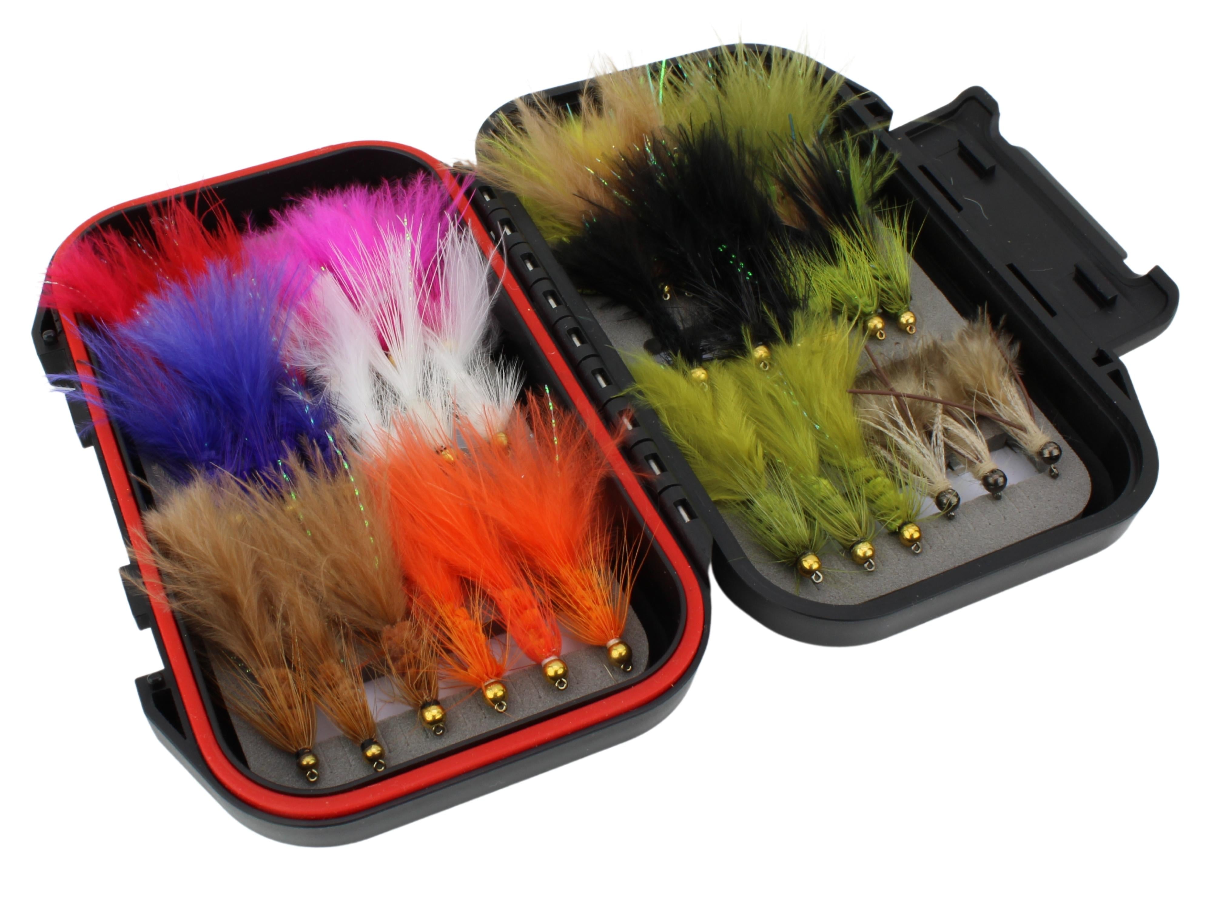 Wild Water Wooly Bugger Fly Assortment, 36 Flies with Small Fly