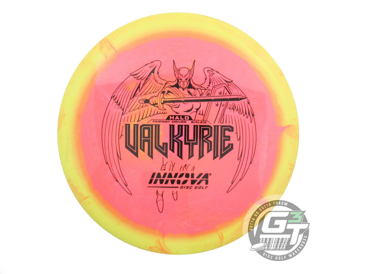 USED Innova Halo Star Valkyrie 177g Yellow-Pink Distance Driver Golf Disc