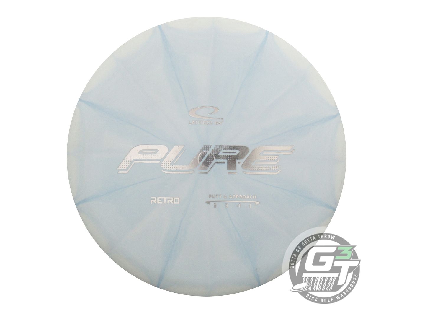 USED Latitude 64 Retro Burst Pure 174g Sky Blue Silver Foil Putter Golf Disc