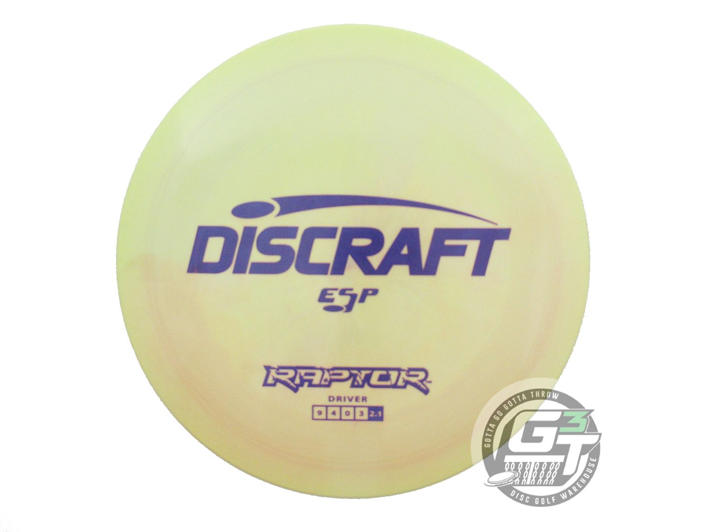 USED Discraft ESP Raptor 170g Lime-Peach Purple Stamp Distance Driver Golf Disc