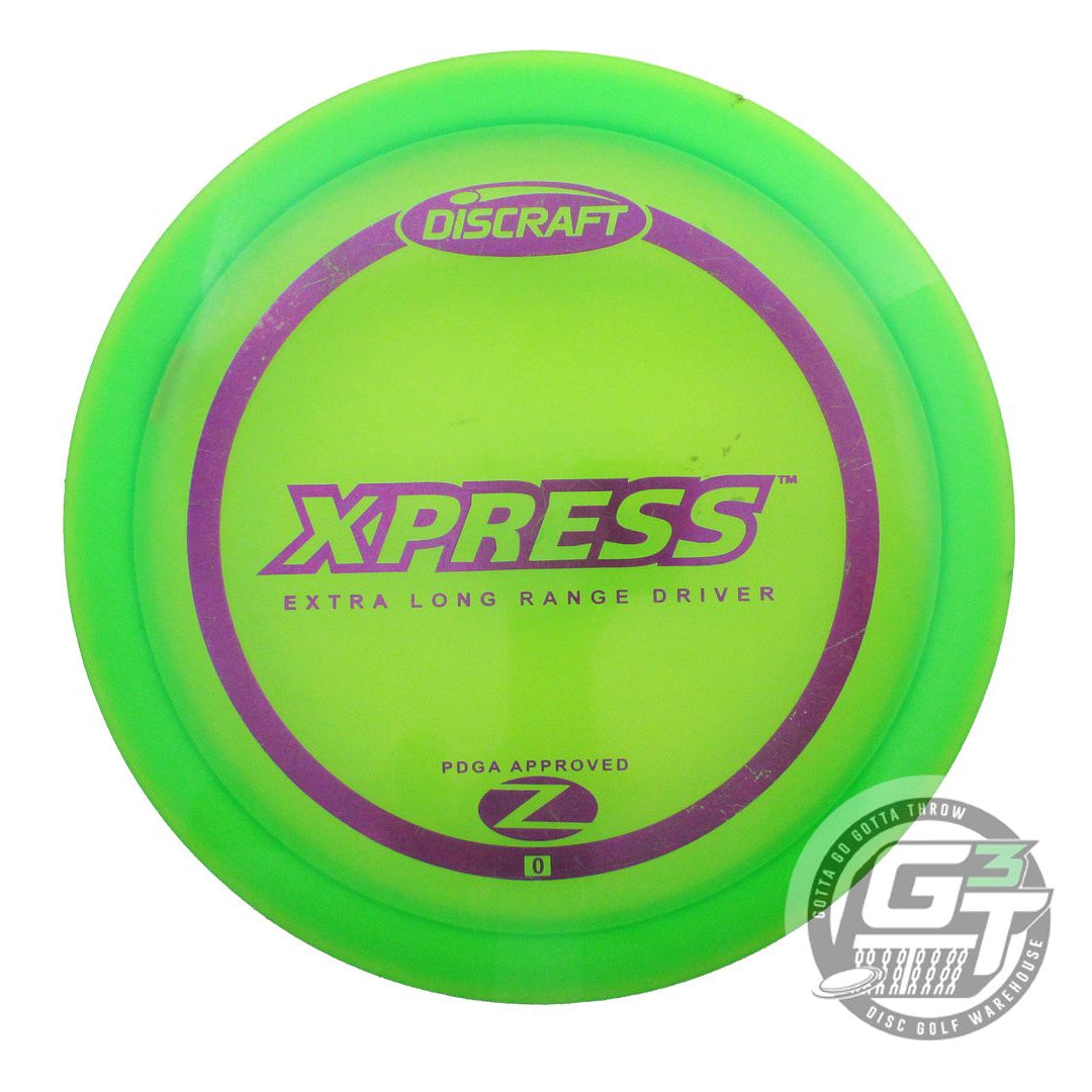 USED Discraft Z Xpress 173g Lime Purple Foil PFN Fairway Driver Golf Disc
