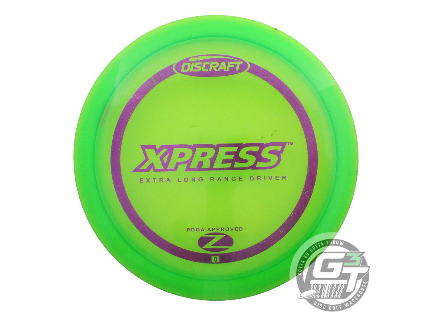 USED Discraft Z Xpress 173g Lime Purple Foil PFN Fairway Driver Golf Disc