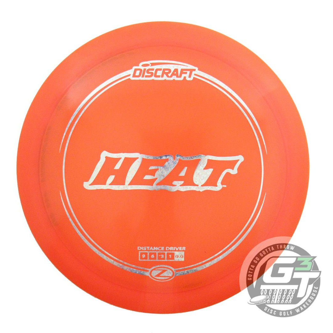 USED Discraft Z Heat 175g Orange Silver Shatter Foil Distance Driver Golf Disc