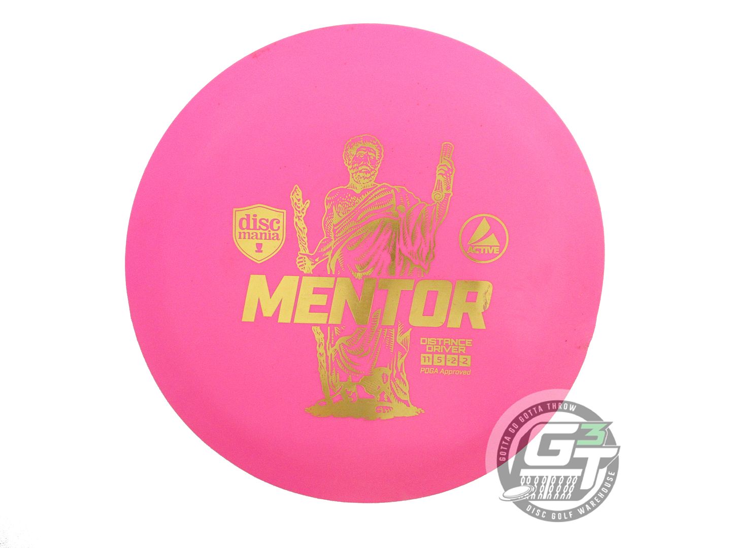 USED DiscMania Active Base Mentor 166g Pink WARPED Distance Driver Golf Disc