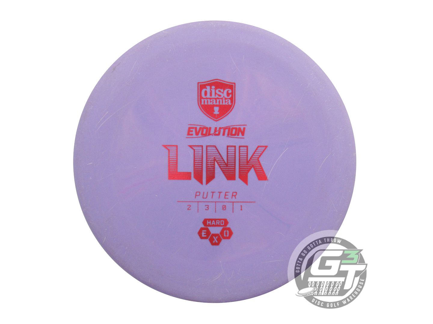 USED DiscMania EXO Hard Link 176g Purple Red Foil Putter Golf Disc