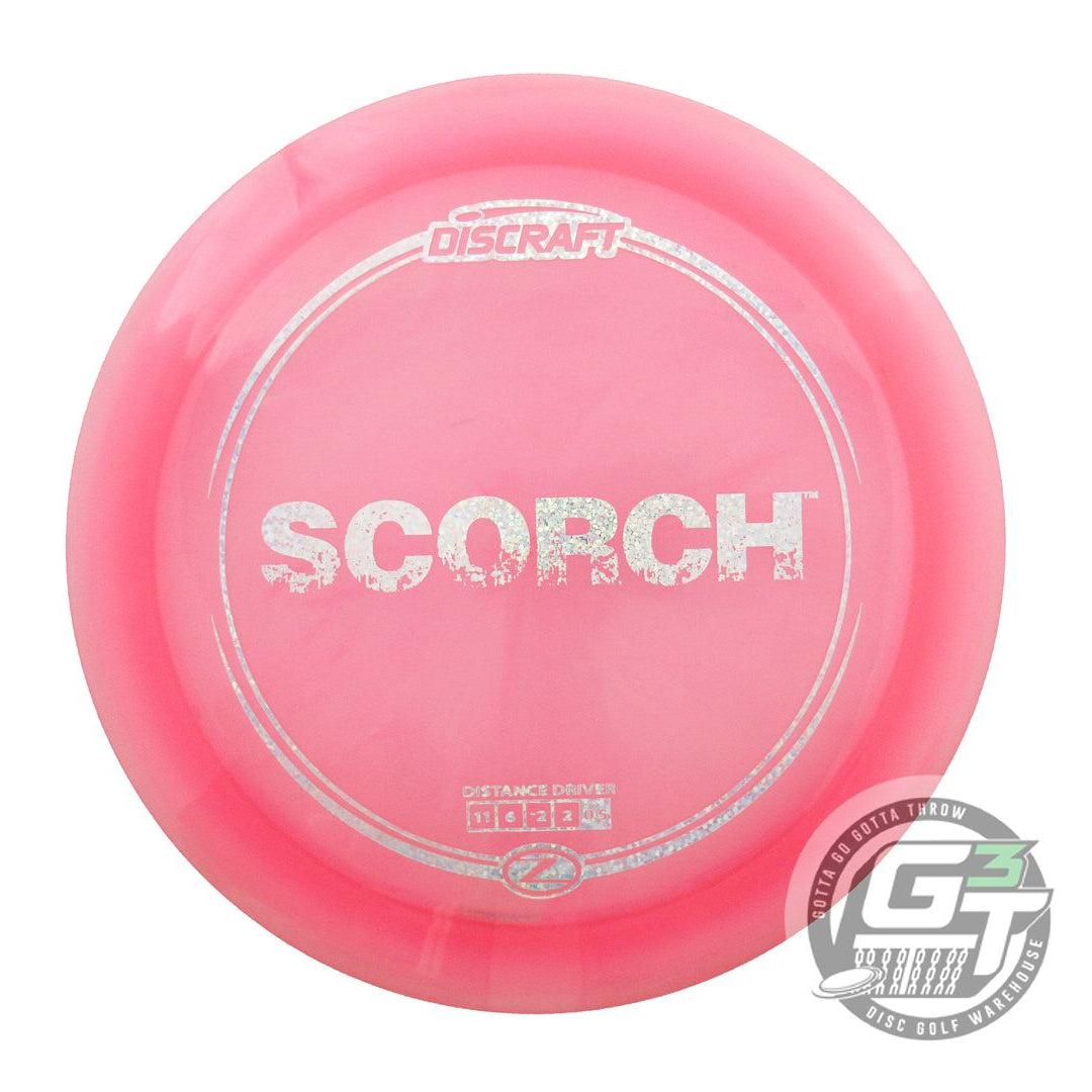 NOS Discraft Z Scorch 175g Pink Silver Glitter Foil A Distance Driver Golf Disc
