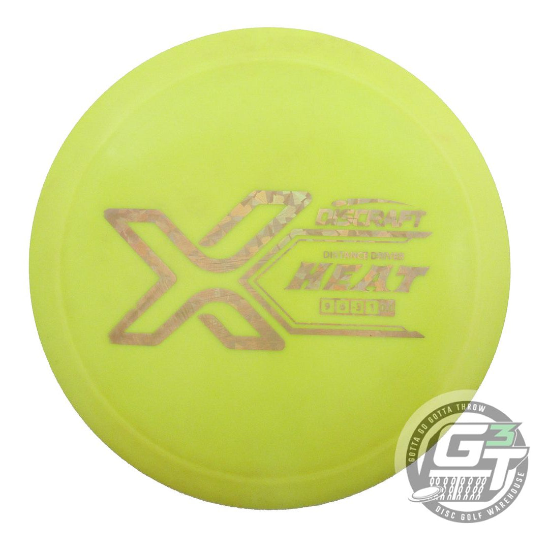 USED Discraft X Heat 169g Yellow Gold Shatter Foil Distance Driver Golf Disc