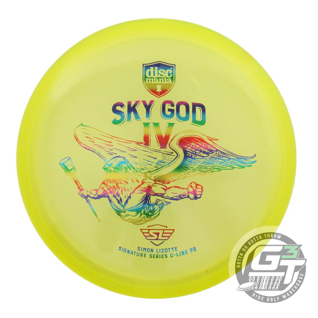 USED DiscMania SKY GOD 4 C-Line P2 176g Yellow Rainbow Foil Putter Golf Disc
