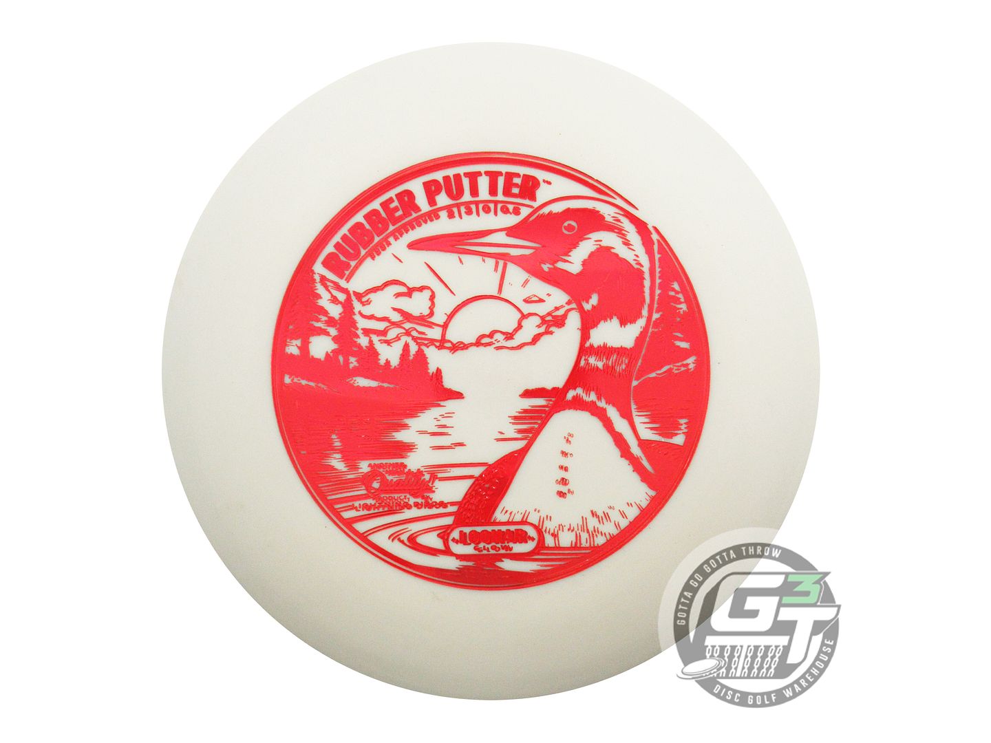 NOS Lightning X-OUT Loonar Glow Rubber Putter 179g Red Foil Putter Golf Disc