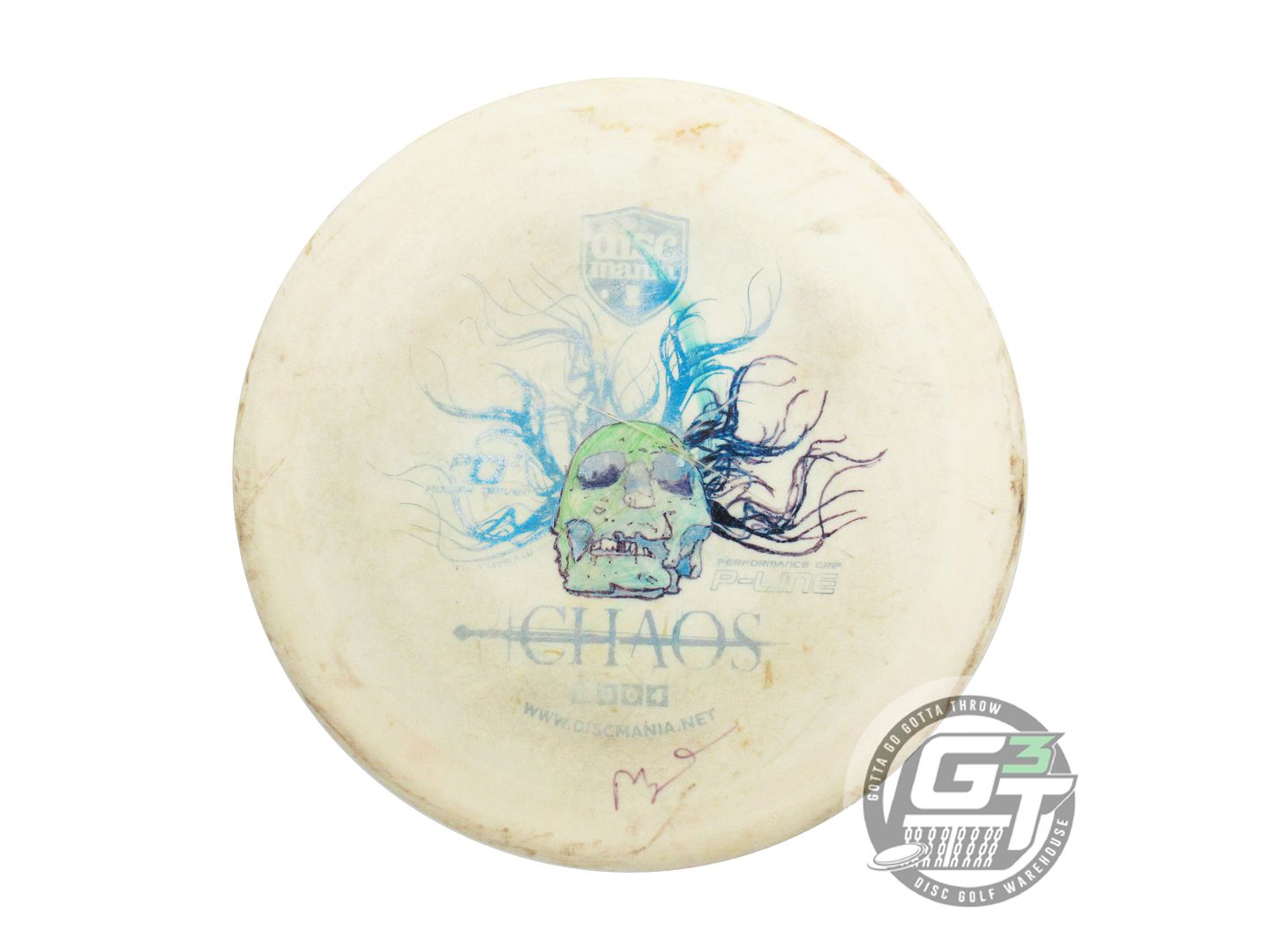 USED DiscMania P-Line PD2 Chaos 176g White Blue Foil Distance Driver Golf Disc