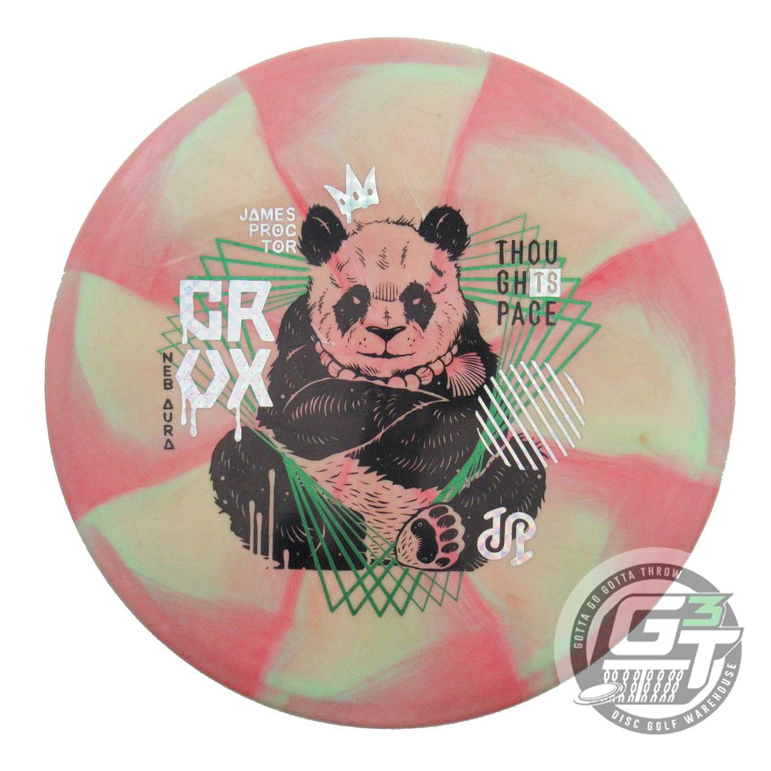 USED Thought Space Nebula Aura Crux 174g Pink-Lime Midrange Golf Disc