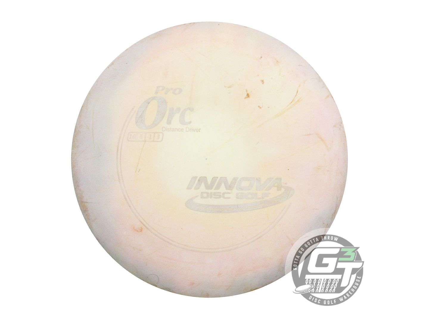 USED Innova Pro Orc 174g Peach Gray Stamp Distance Driver Golf Disc