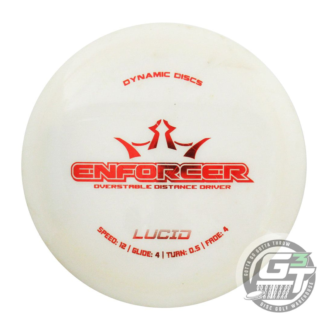 USED Dynamic Discs Lucid Enforcer 173g White Red Foil Distance Driver Golf Disc