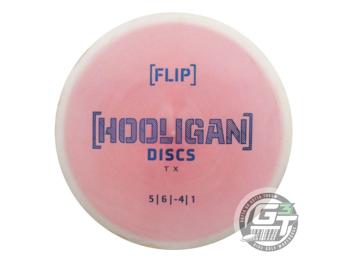 USED Hooligan Discs Bravo Flip 180g White-Pink Blue Foil Midrange Golf Disc