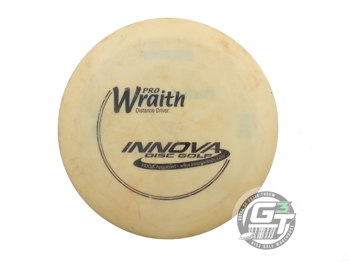 USED Innova Pro Wraith 175g Ivory Black Stamp PFN Distance Driver Golf Disc