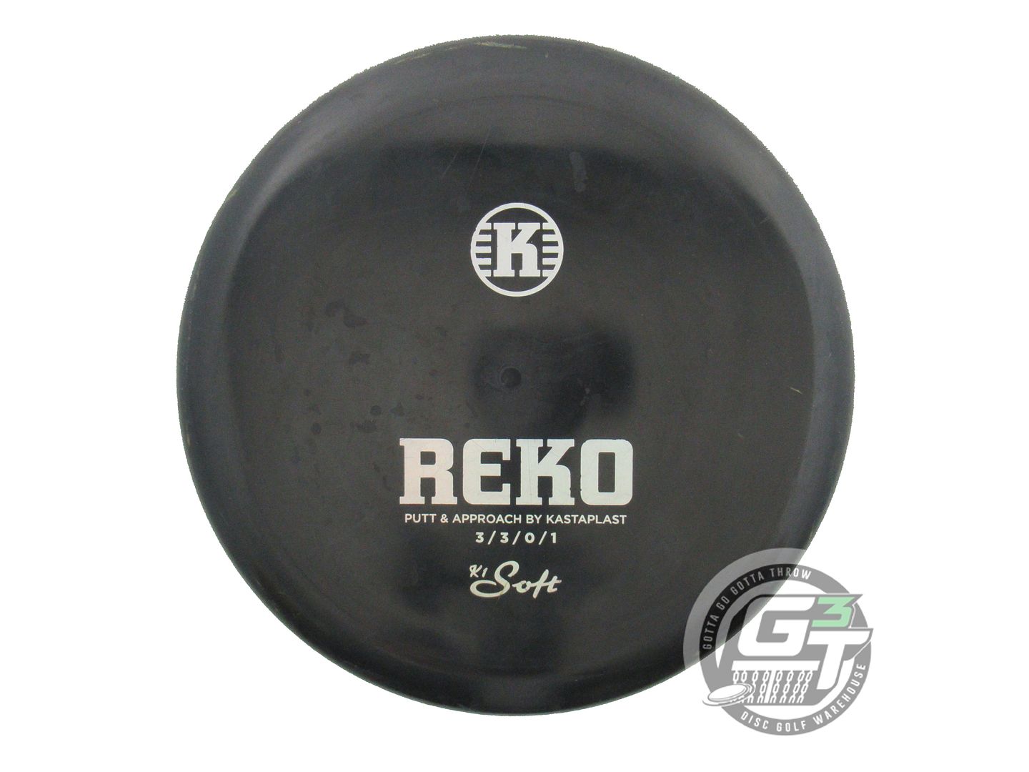 USED Kastaplast K1 Soft Reko 174g Black Silver Holo Foil Putter Golf Disc