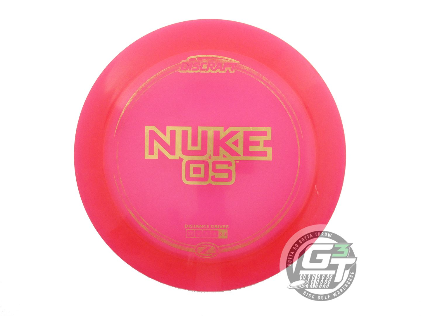 USED Discraft Z Nuke OS 175g Pink Gold Star Foil Distance Driver Golf Disc