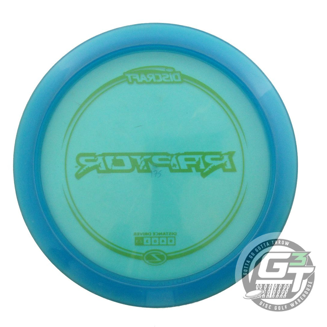 USED Discraft Z Raptor 175g Teal Yellow Stamp Distance Driver Golf Disc
