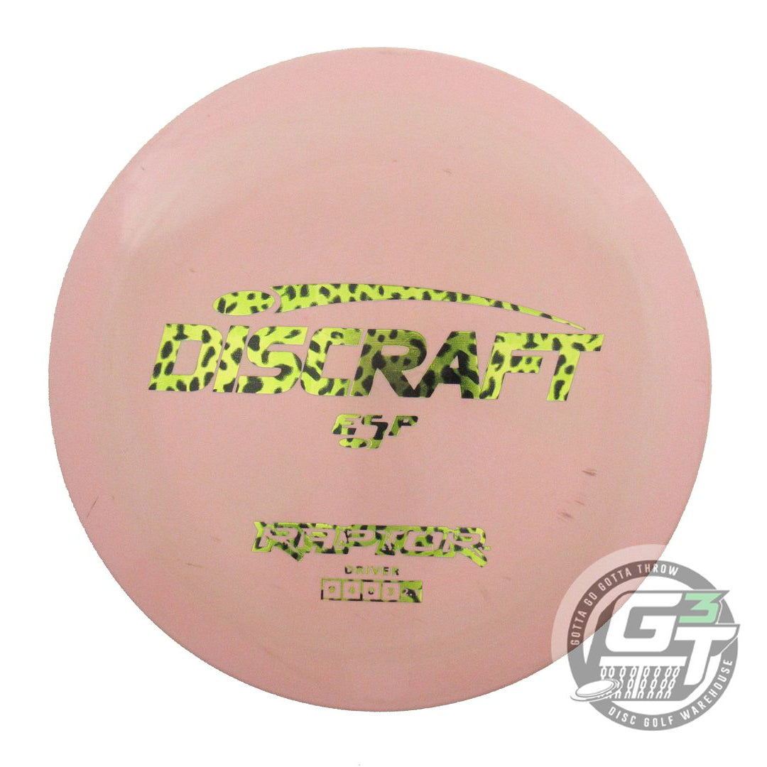 USED Discraft ESP Raptor 172g Peach-Pink Cheetah Foil Distance Driver Golf Disc