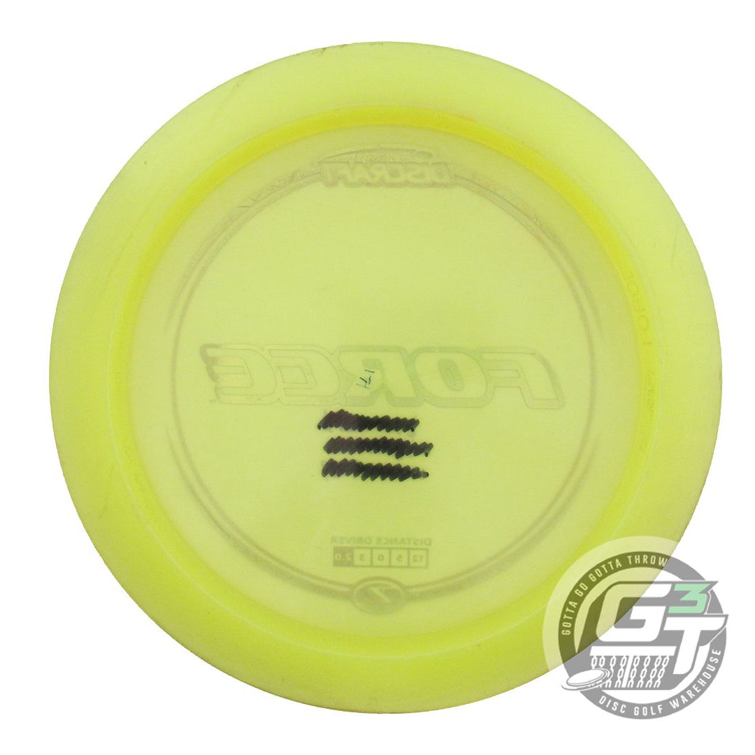 USED Discraft Z Force 176g Yellow Purple Foil Distance Driver Golf Disc