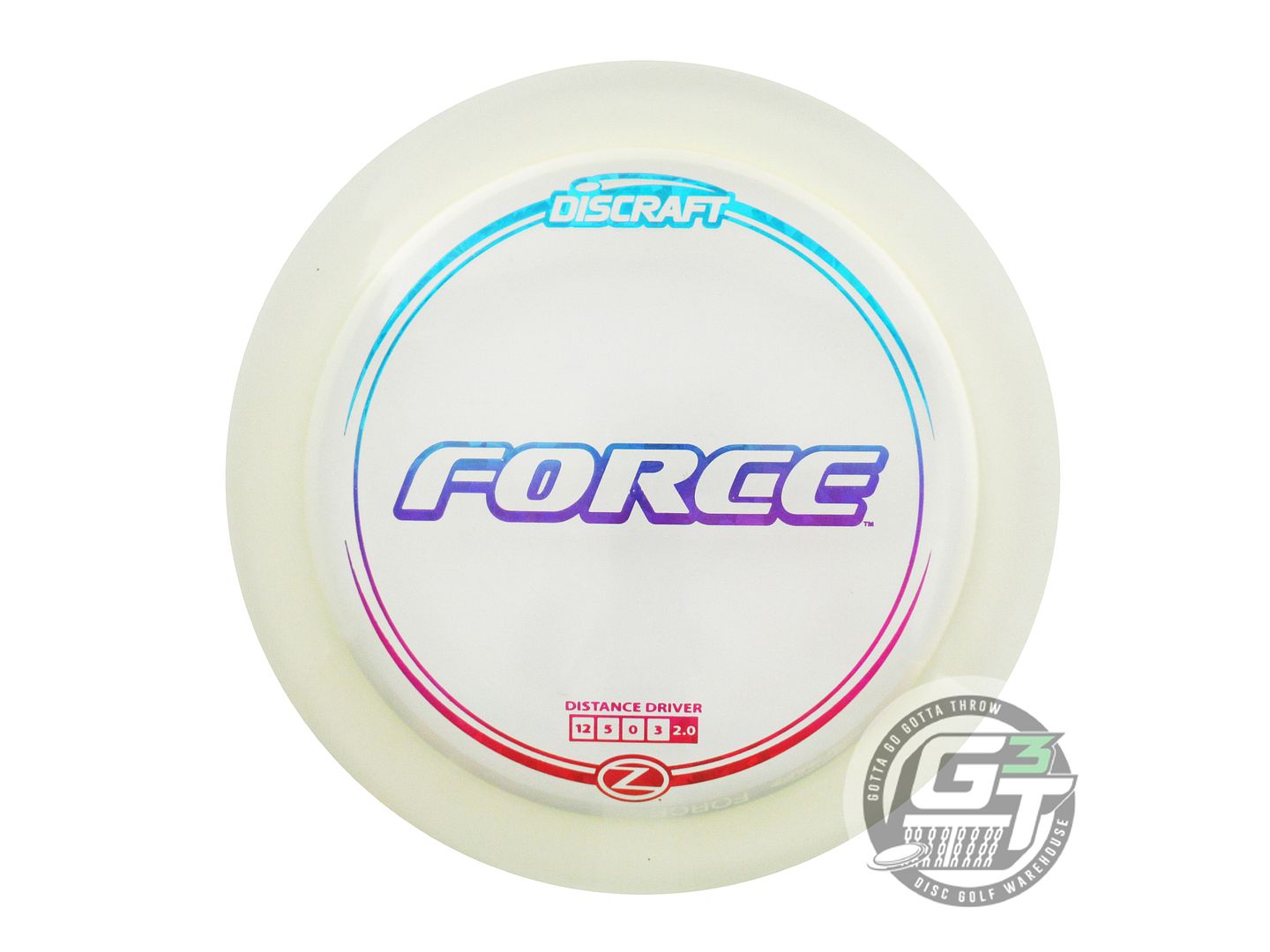 USED Discraft Z Force 175g Clear Sunset Shatter Foil Distance Driver Golf Disc