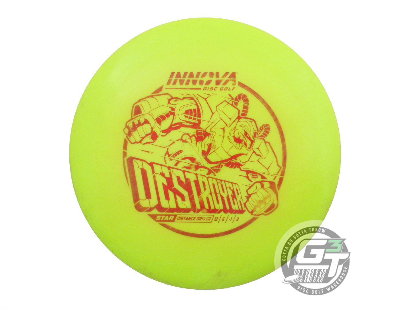 USED Innova Star Destroyer 174g Lime Red Foil Distance Driver Golf Disc