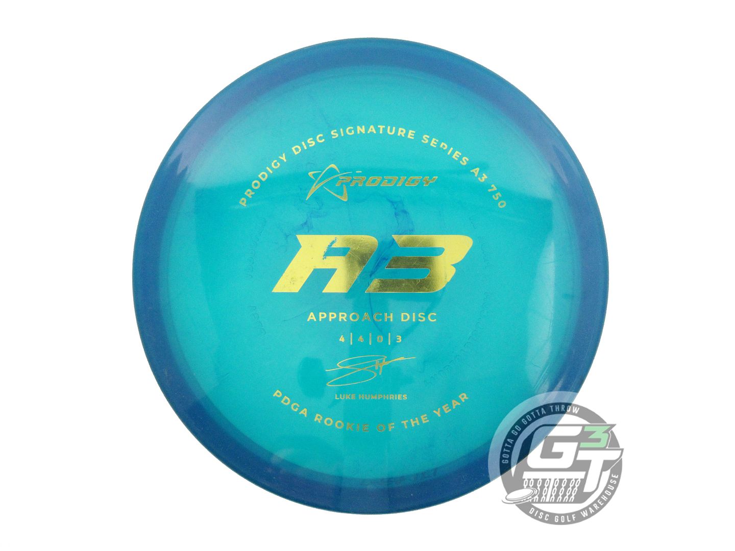 USED Prodigy Discs 750 A3 171g Blue Gold Foil Midrange Golf Disc