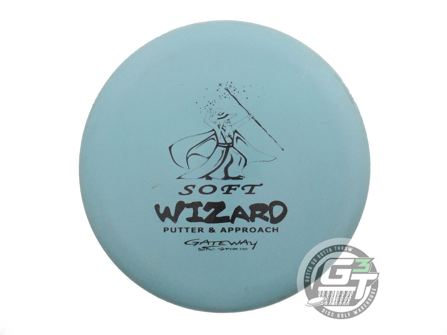 USED Gateway SureGrip Soft Wizard 173g Sky Blue Black Stamp Putter Golf Disc