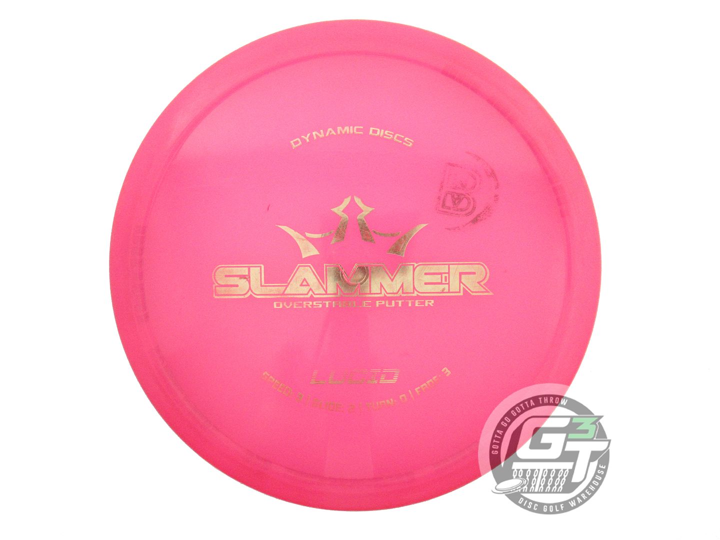 USED Dynamic Discs Lucid Slammer 174g Pink Gold Foil Putter Golf Disc