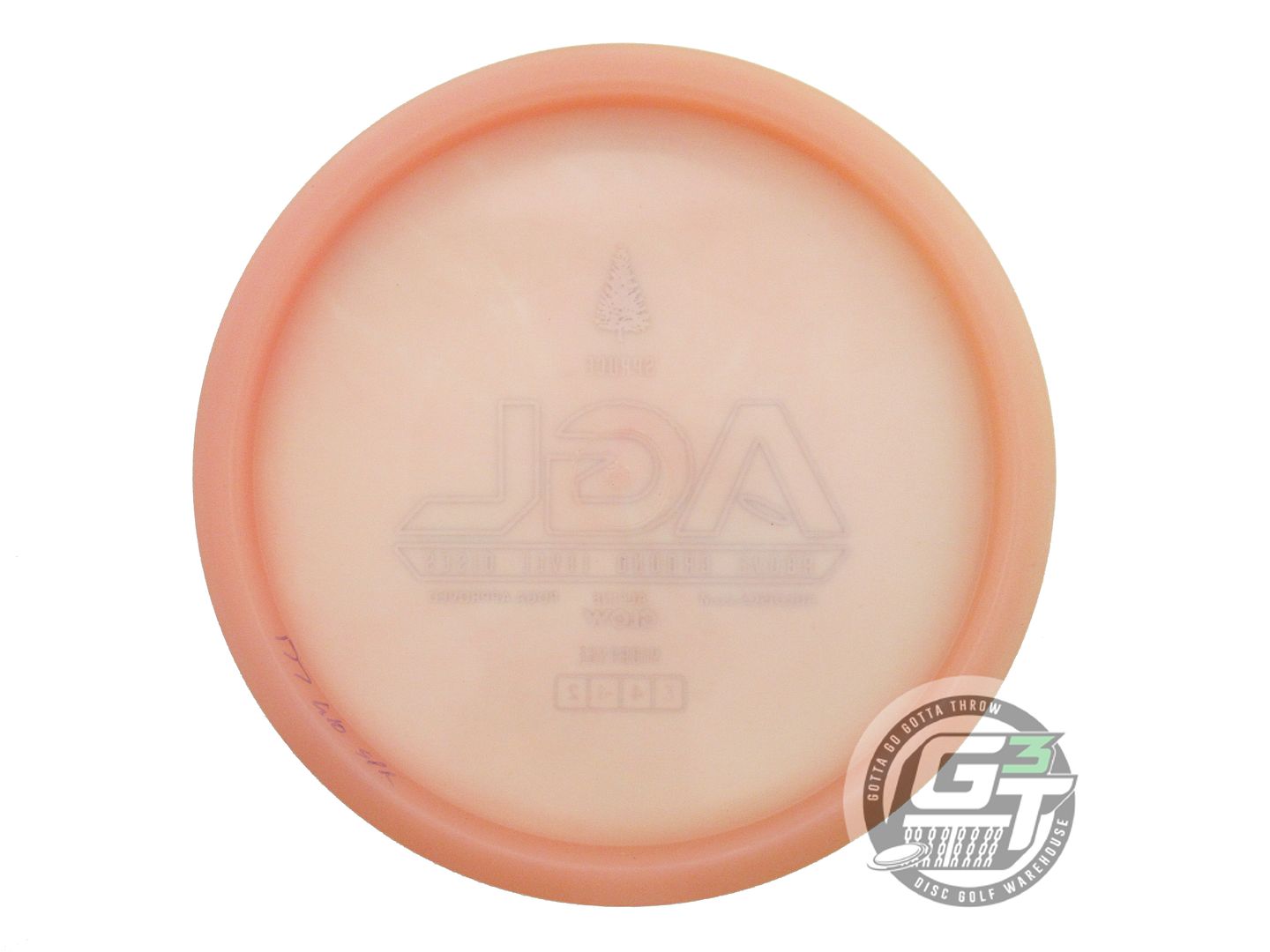 USED Above Ground Level Alpine Glow Spruce 177g Peach Midrange Golf Disc