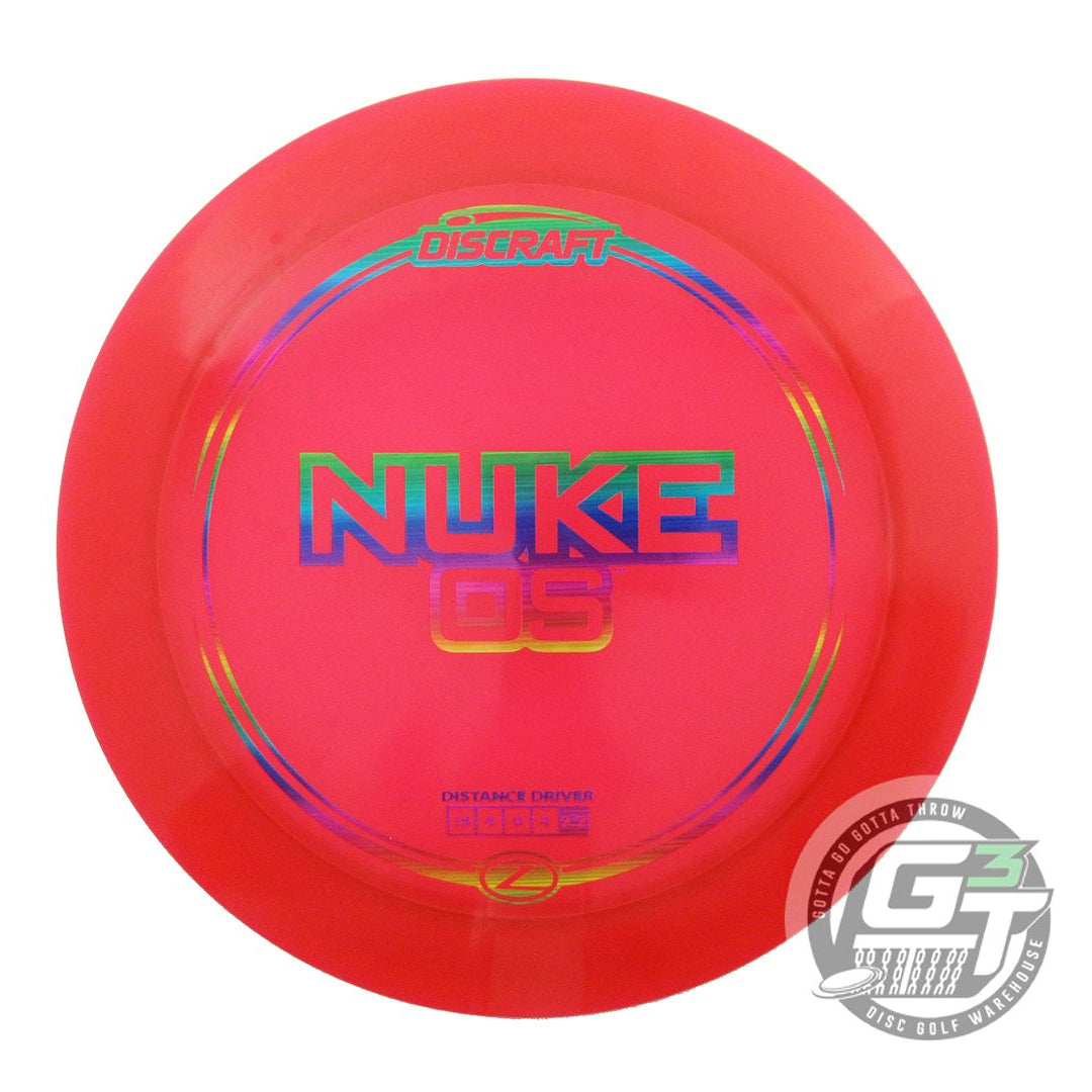 USED Discraft Z Nuke OS 176g Red Rainbow Laser Foil Distance Driver Golf Disc