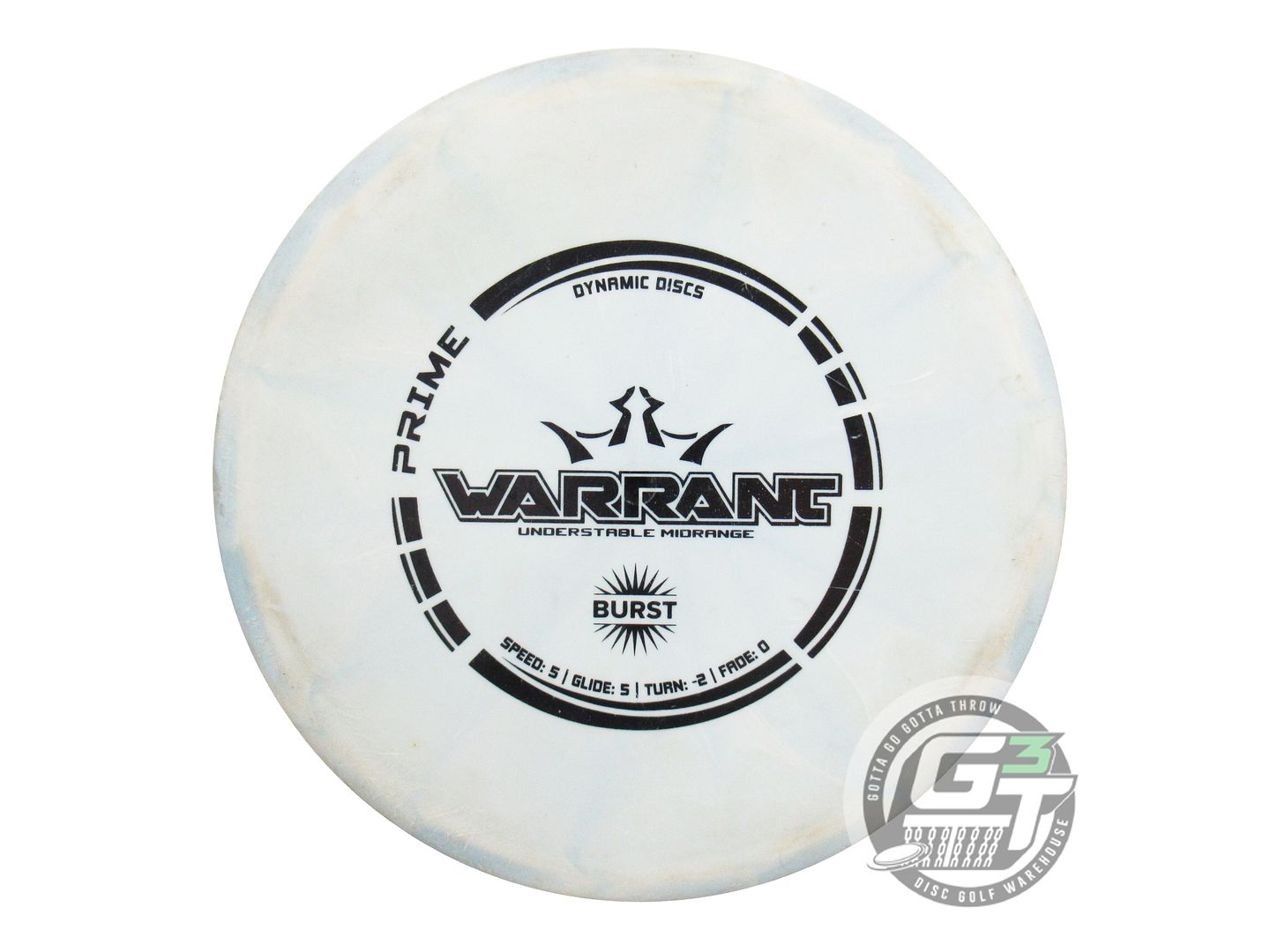 USED Dynamic Discs Prime Burst Warrant 178g Sky Blue Black Stamp Midrange Disc