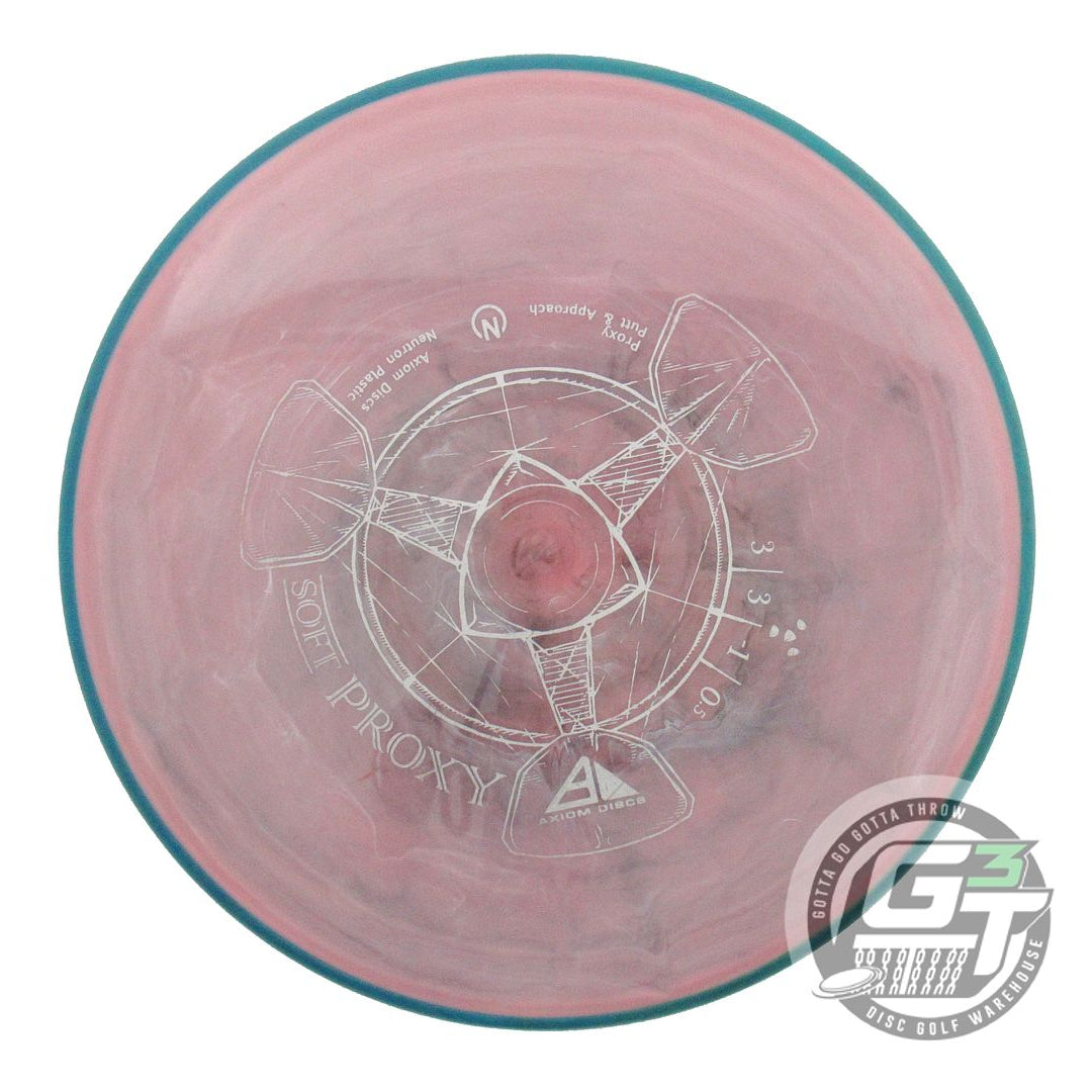 USED Axiom Discs Neutron Soft Proxy 174g Pink Green Rim Putter Golf Disc