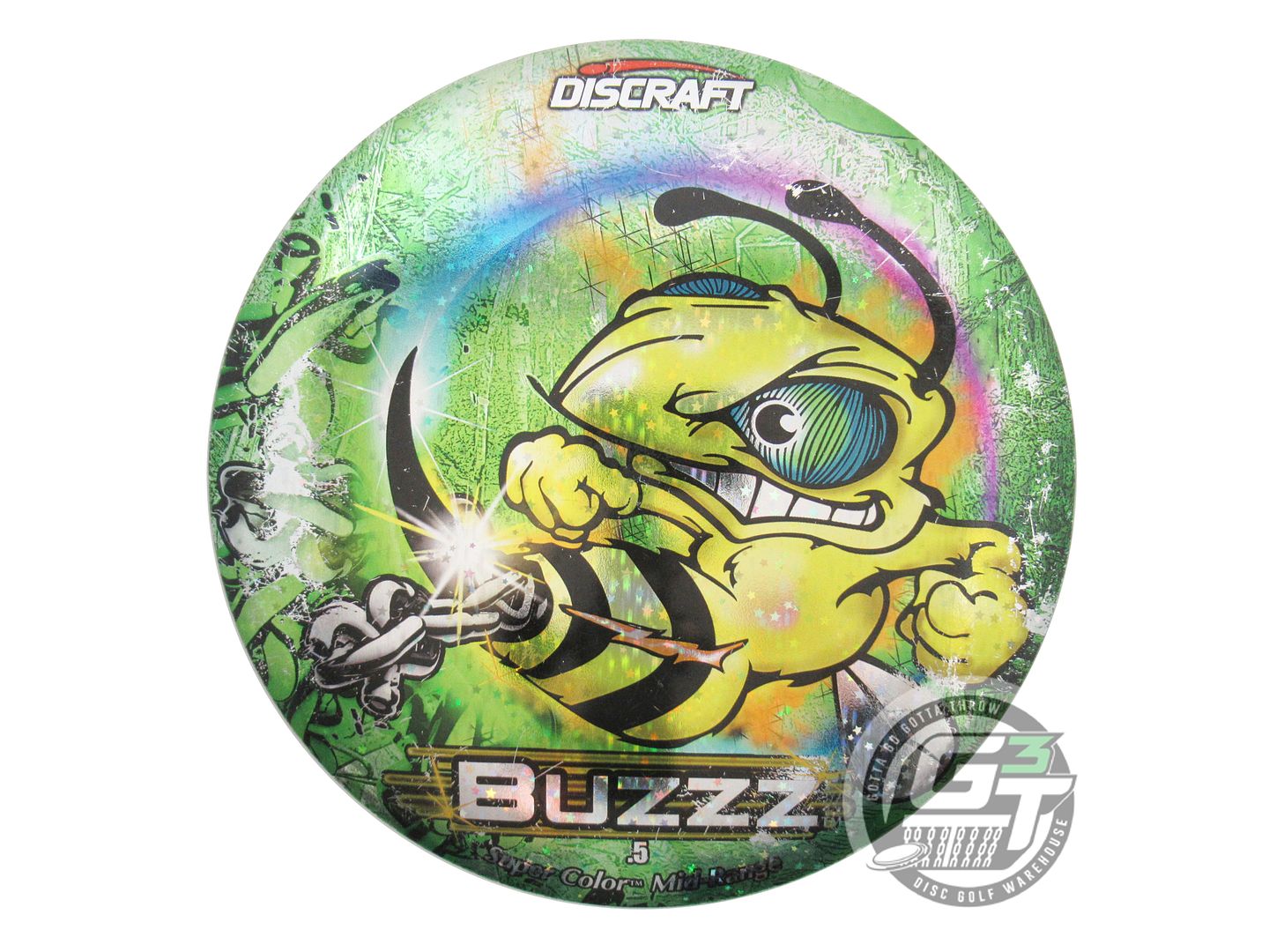 USED Discraft SuperColor ESP Buzzz 178g Green Bee Holo Foil Midrange Golf Disc