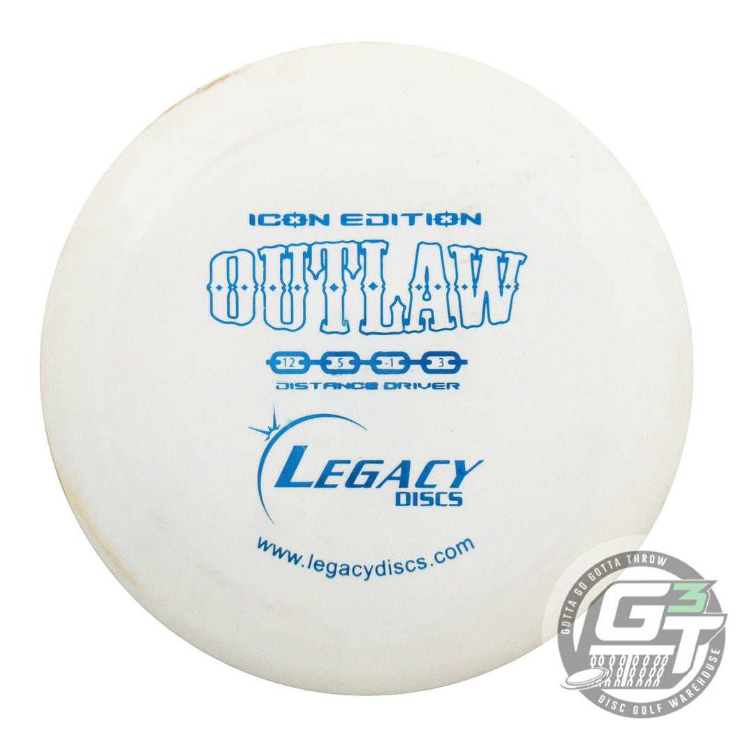 USED Legacy Discs Icon Outlaw 173g White Blue Foil Distance Driver Golf Disc