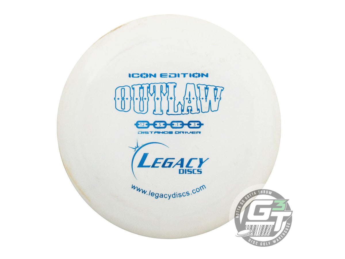 USED Legacy Discs Icon Outlaw 173g White Blue Foil Distance Driver Golf Disc
