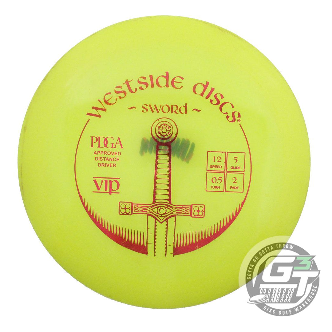 USED Westside Discs VIP Sword 174g Yellow Red Foil Distance Driver Golf Disc