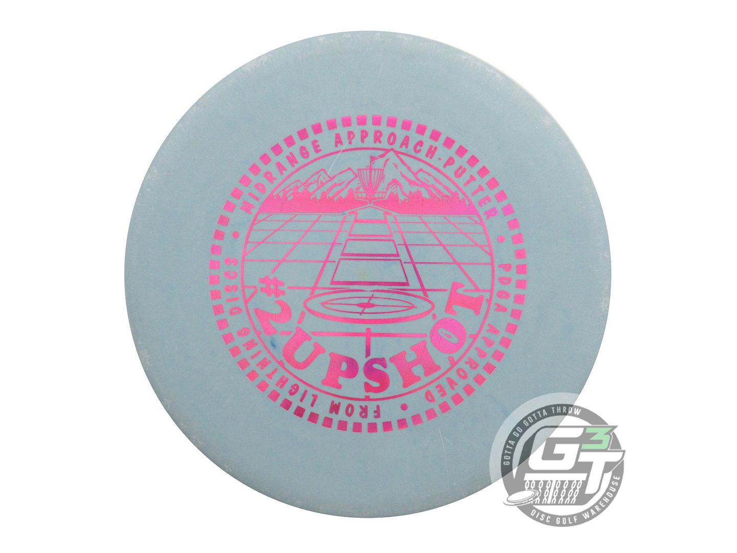 USED Lightning SureGrip #2 Upshot 173g Sky Blue Pink Holo Foil Putter Golf Disc