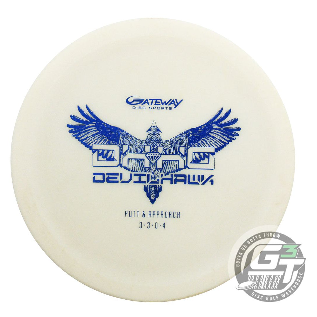 USED Gateway Hyper-Diamond Devil Hawk 171g White Blue Foil Putter Golf Disc