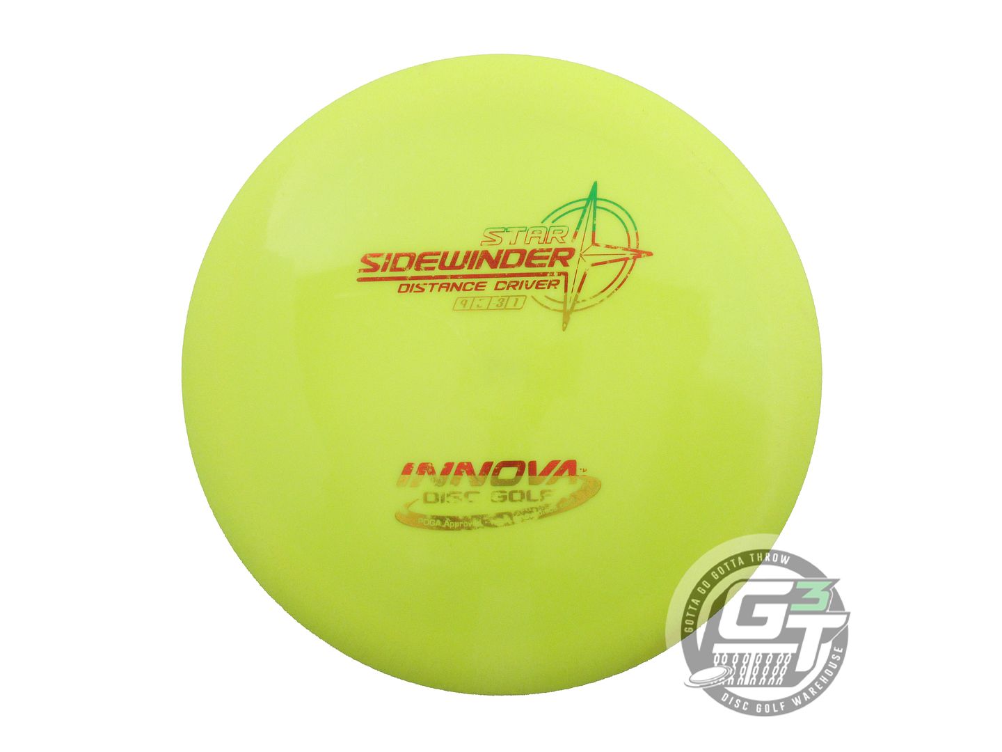 USED Innova Star Sidewinder 149g Yellow Rasta Foil Distance Driver Golf Disc