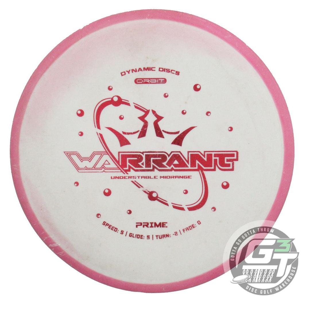 USED Dynamic Discs Prime Orbit Warrant 179g Pink-White Midrange Golf Disc